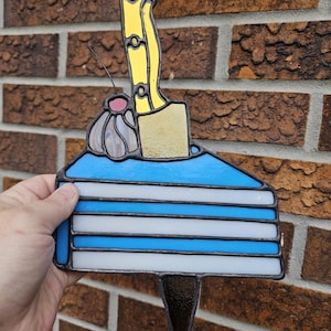 Let Them Eat Cake, stained glass art