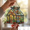 Personalized Garden's Name Greenhouse With Plants Acrylic Suncatcher,Custom Butterfly & Flower Acrylic Window Hanging Gift For Mom Gardeners