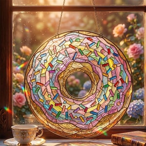 Holographic Donut Window Decor - Quirky Sweet Suncatcher